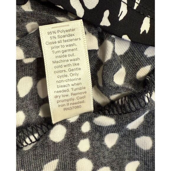 Cato Est 1948 Long Blouse Tunic Front Self Tie Sz. 18/29W Black/White - Picture 8 of 8